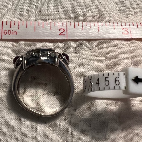 SS 925 stamped amethyst and garnet ring - Picture 7 of 9